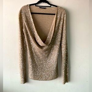 Donna Karan Cashmere Sequin Sweater Medium